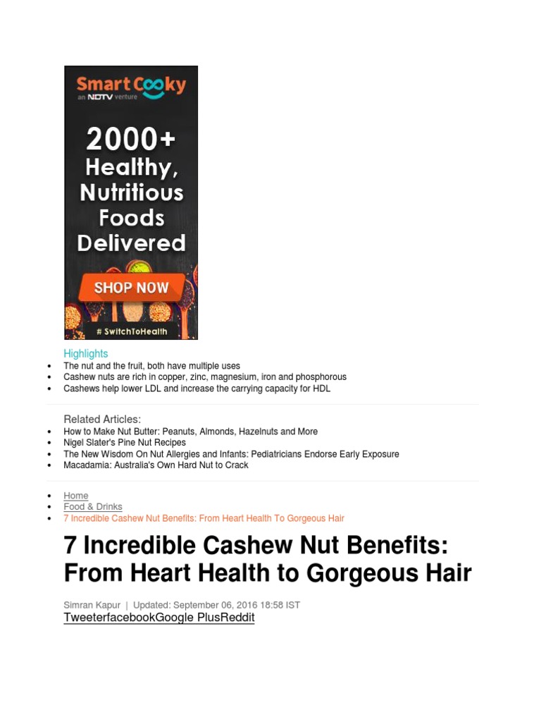 7 Incredible Cashew Nut Benefits From Heart Health To Hair
