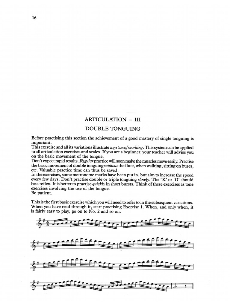 T. Wye Double Tonguing For Flute PDF
