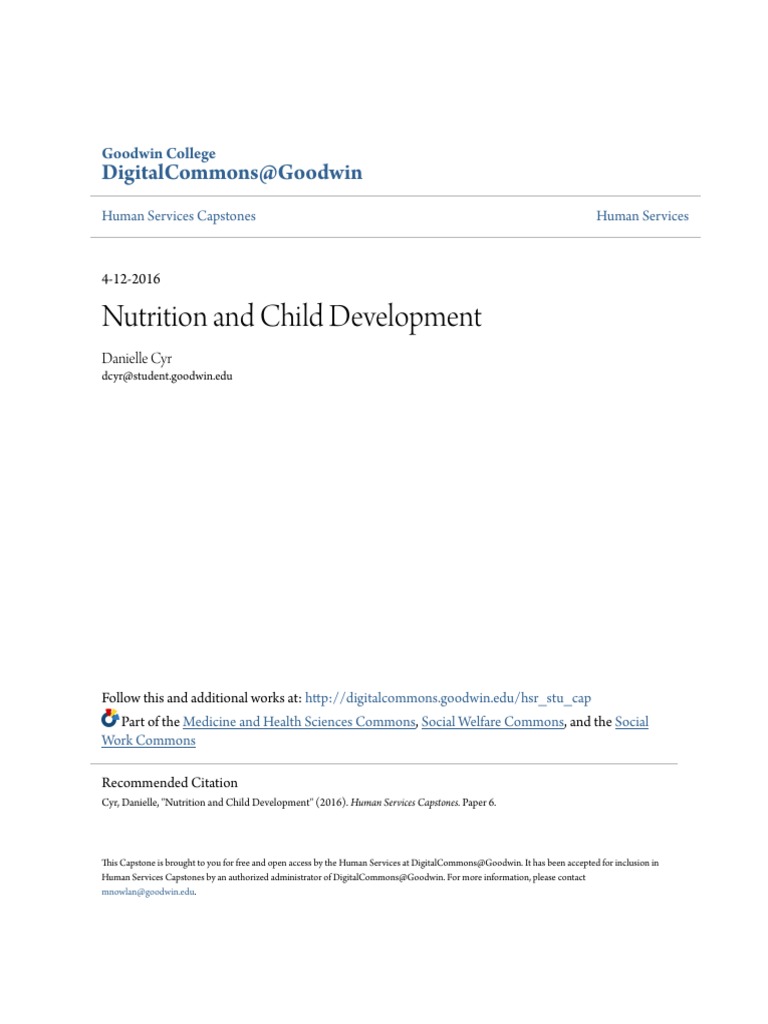 Nutrition and Child Development: Digitalcommons@Goodwin | PDF ...