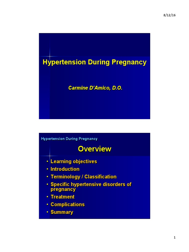 1 Hypertension in Pregnancy | PDF | Hypertension | Blood Pressure