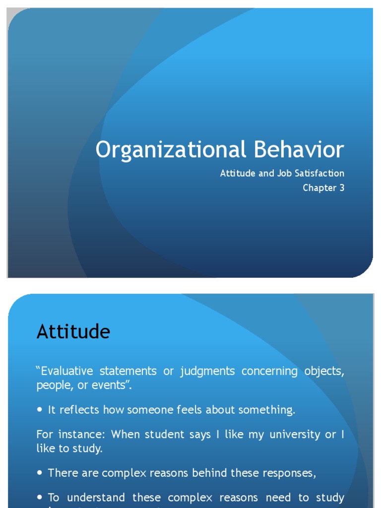 Understanding Job Attitudes and Satisfaction | PDF | Attitude ...