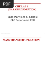 Che Lab 1 (Gas Ab/Adsorption) : Engr. Mary Jane C. Calagui Che Department Csu