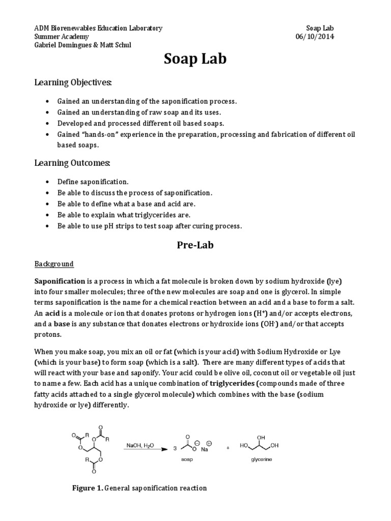 Soap Laboratory PDF Sodium Hydroxide Acid