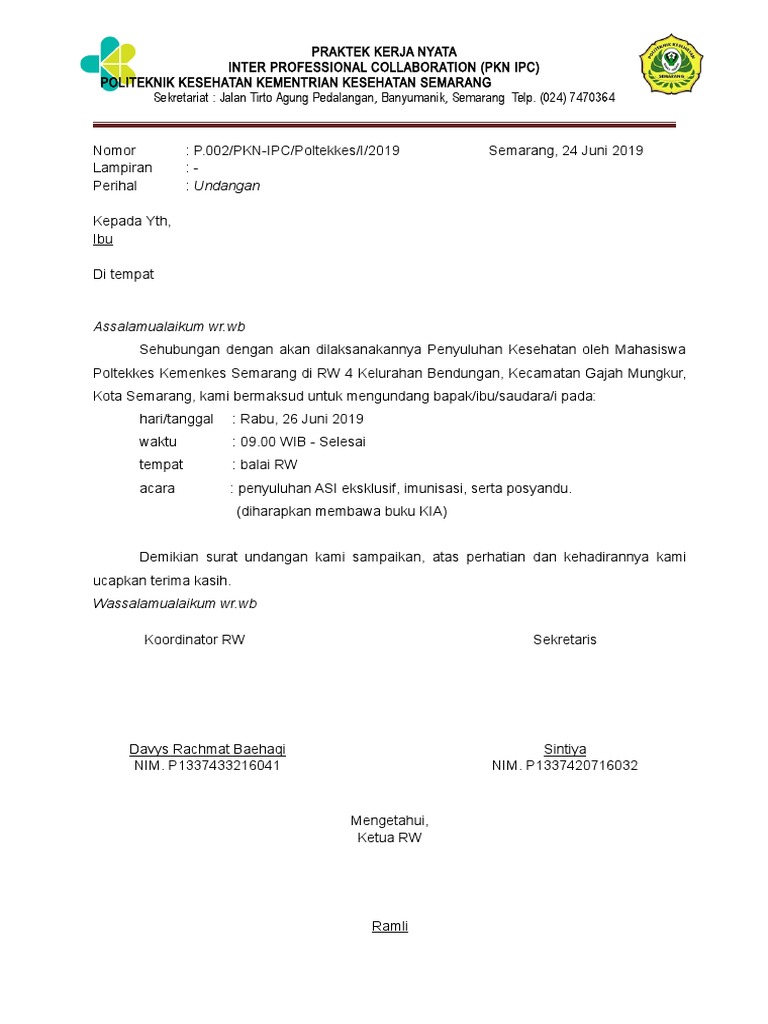Surat Undangan ASI | PDF