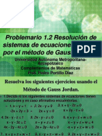  Resolución de Sistemas de Ecuaciones Lineales Por El Método de Gauss-Jordan