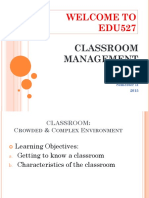 Welcome To EDU527: Classroom Management