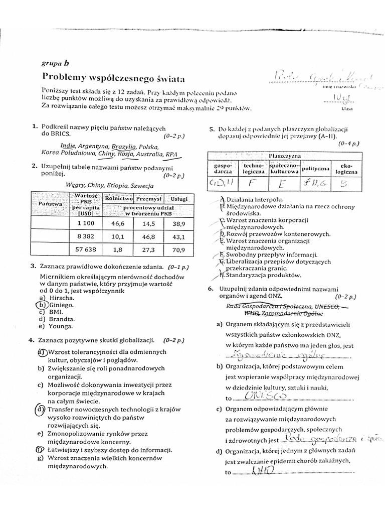 Oblicza Geografii 2 Zakres Rozszerzony Sprawdziany Klucz Odpowiedzi