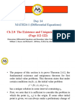 Day 14 MATH24-1 (Differential Equations) : CH 2.8 The Existence and Uniqueness Theorems (Page 112-122)