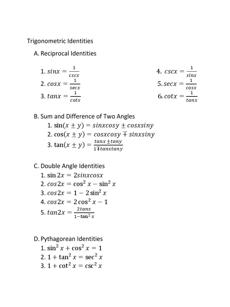 Math22 1reviewerderivativetrigonometricfunction Pdf Trigonometric Functions Mechanics