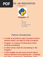 Python-An Innovation: Chapter - 2