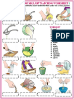 Cooking Verbs Vocabulary Matching Worksheet 1