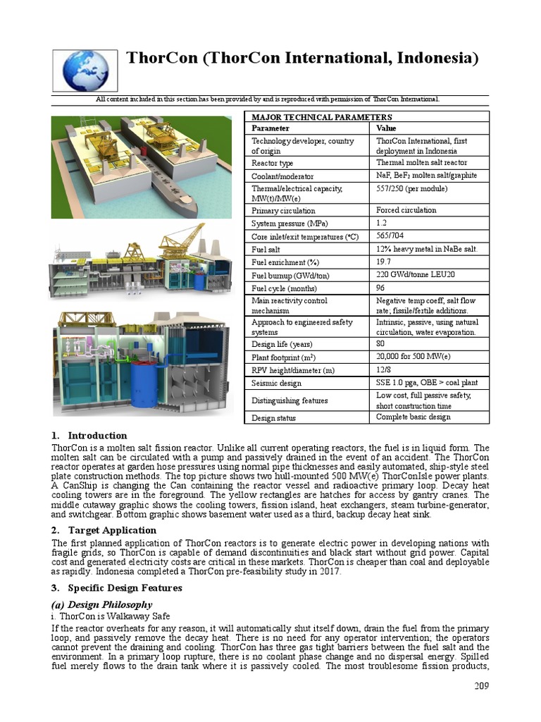 ThorCon Molten Salt Reactor Overview | PDF | Nuclear Reactor | Fuels