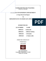 Konerulakshmaiah Education Foundation: A Project Based Lab Report On Implementaton of Linked List Applications