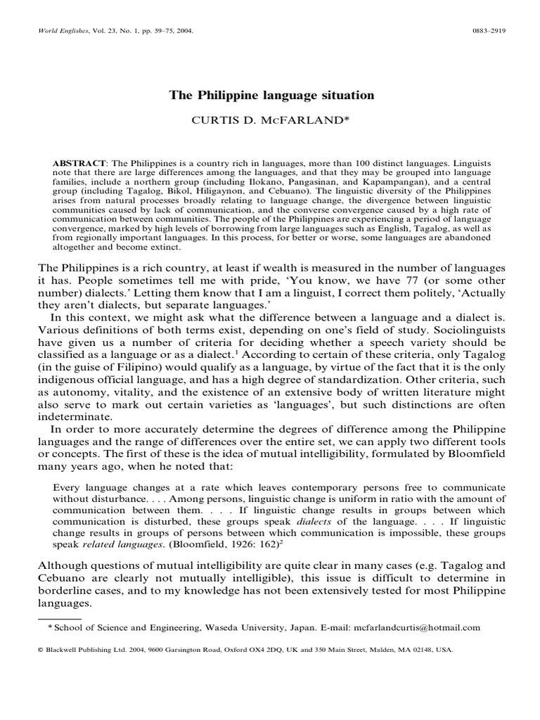 Tagalog Language and Linguistic Rights | PDF | Dialect | Tagalog Language