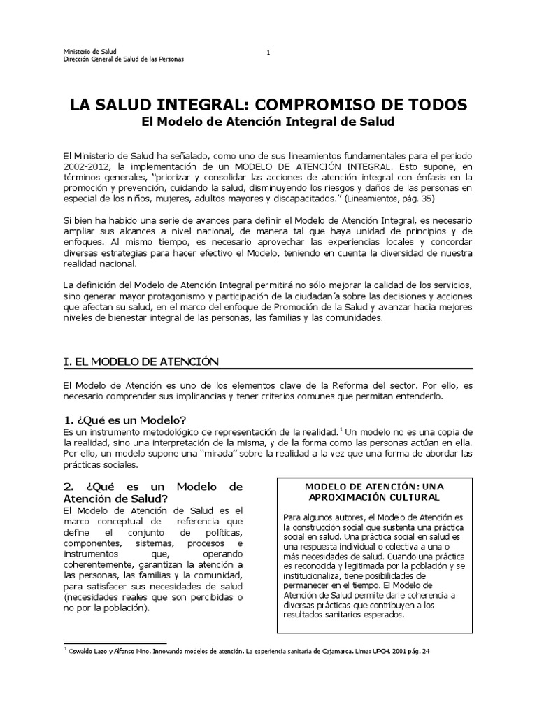 Los Modelo de Atención Integral en Salud (MAIS) | PDF | Planificación ...