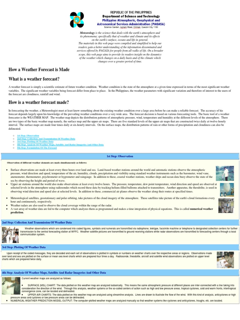 How A Weather Forecast Is Made | PDF | Weather Forecasting | Weather