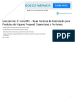 Guia Da RDC Nº 48_2013 - Boas Práticas de Fabricação Para Produtos de Higiene Pessoal, Cosméticos e Perfumes - Farmaceuticas