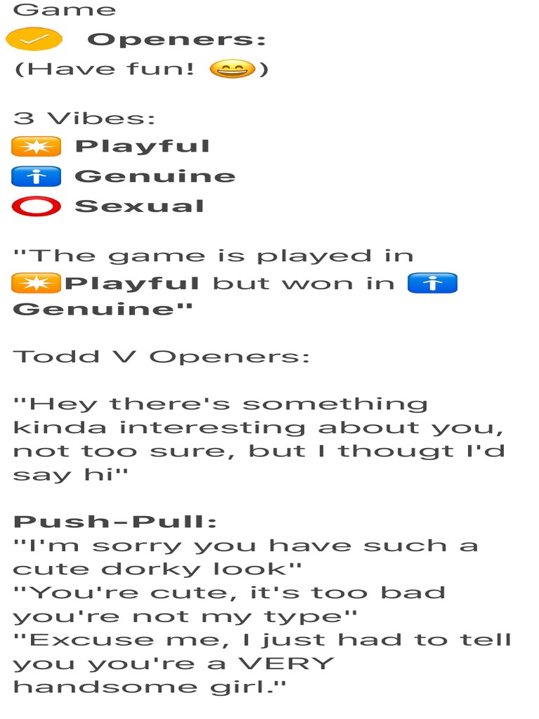 Effective Game Openers and Texting Tips | PDF | Conversation
