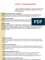 Characteristics of Entrepreneurship: Economic Activity