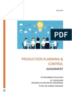 Production Planning & Control: Assignment