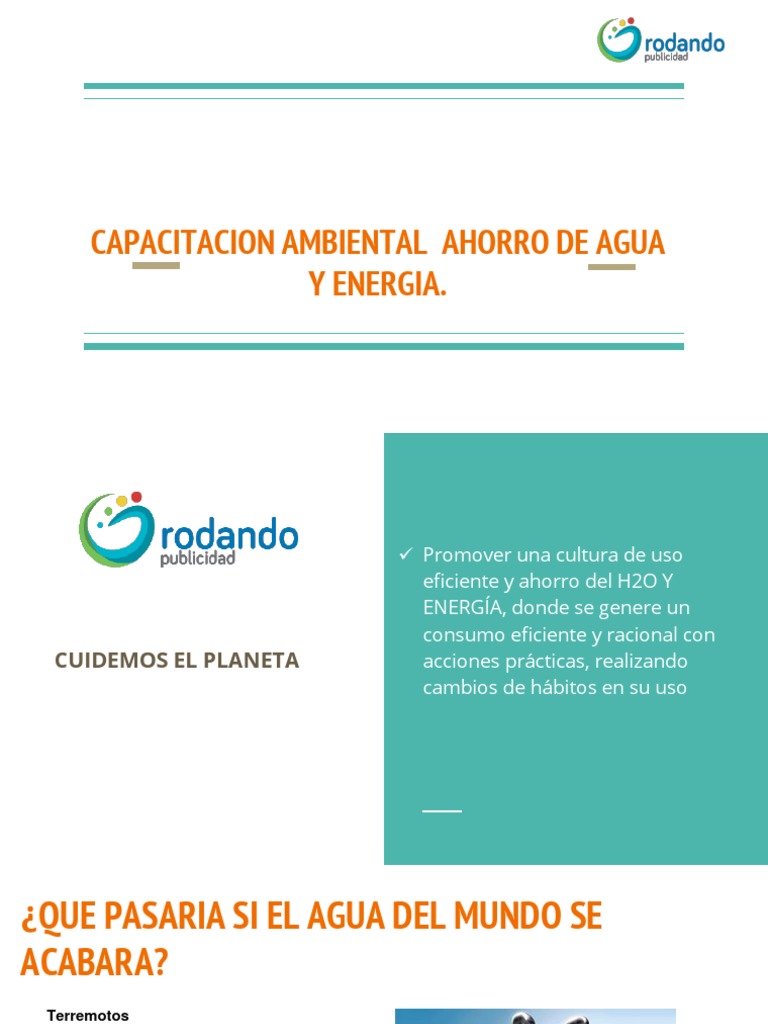 Capacitacion Ahorro de Agua y Energia | PDF | Uso eficiente de energía ...