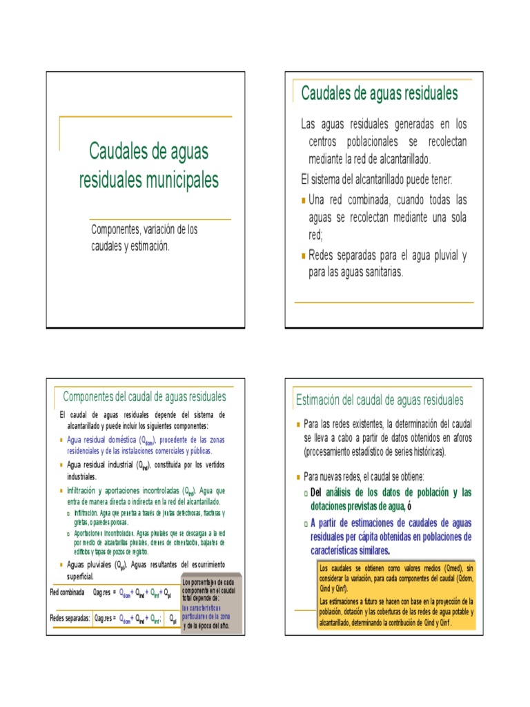 Caudales de Aguas Residuales Municipales | PDF | Alcantarillado ...