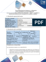 Guía de Actividades y Rúbrica de Evaluación - Fase 3 - Analizar y Solucionar Problemas de Transporte de Sólidos y Fluidos PDF