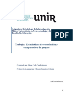 Estadísticos de Correlación y Comparación de Grupos