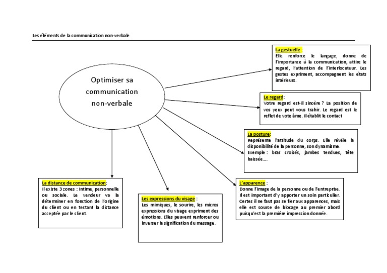 Schema Des Elements De La Communication Non Verbale Pdf Pdf Sourire La Communication