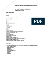 Curso: Planificacion Y Operación de Sitemas de Potencias Tema: Solucion Del Primer Problema Alumno: Torres Sulla Eddy Cui:20111540 Scrip