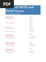 A List of SMTP and IMAP Server: Knowledge Base // Email