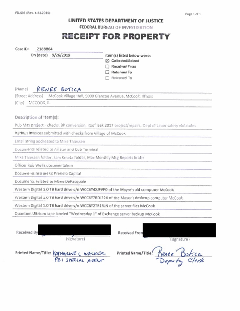 Receipt For Property PDF