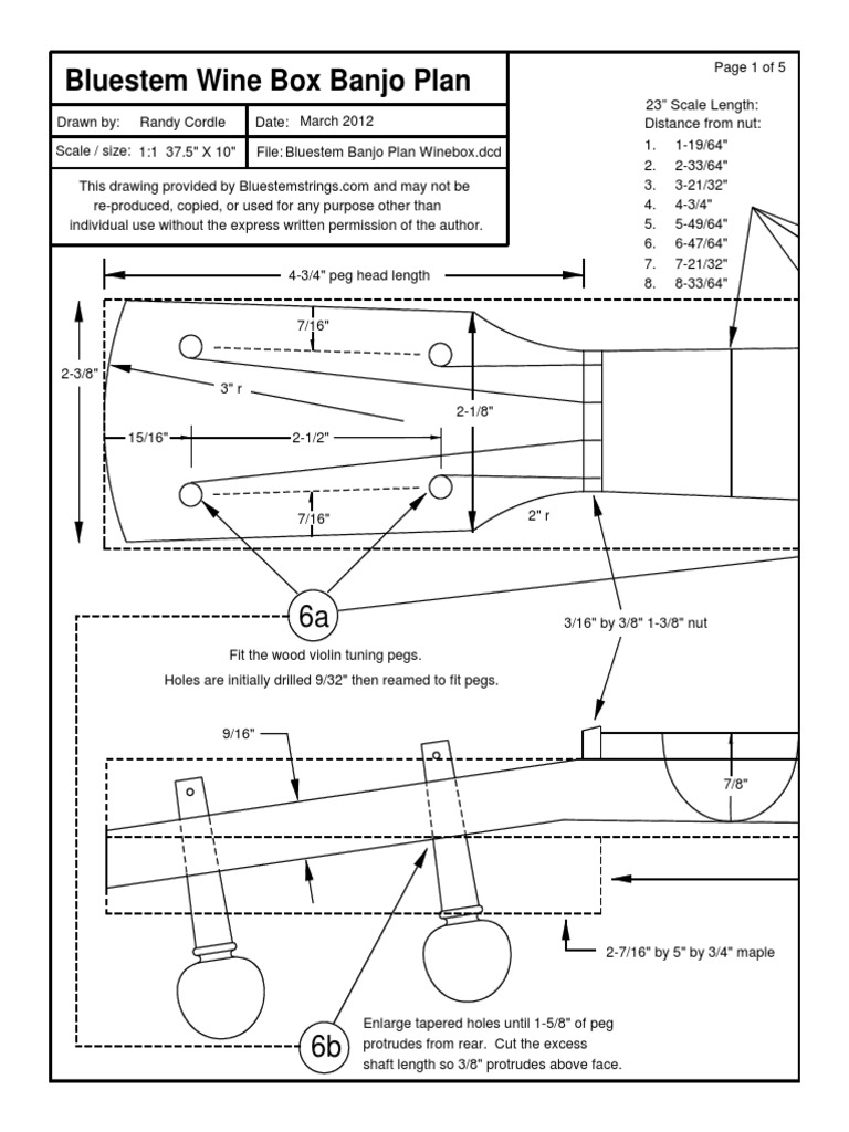 Wine Box Banjo Plan Blueprint | PDF