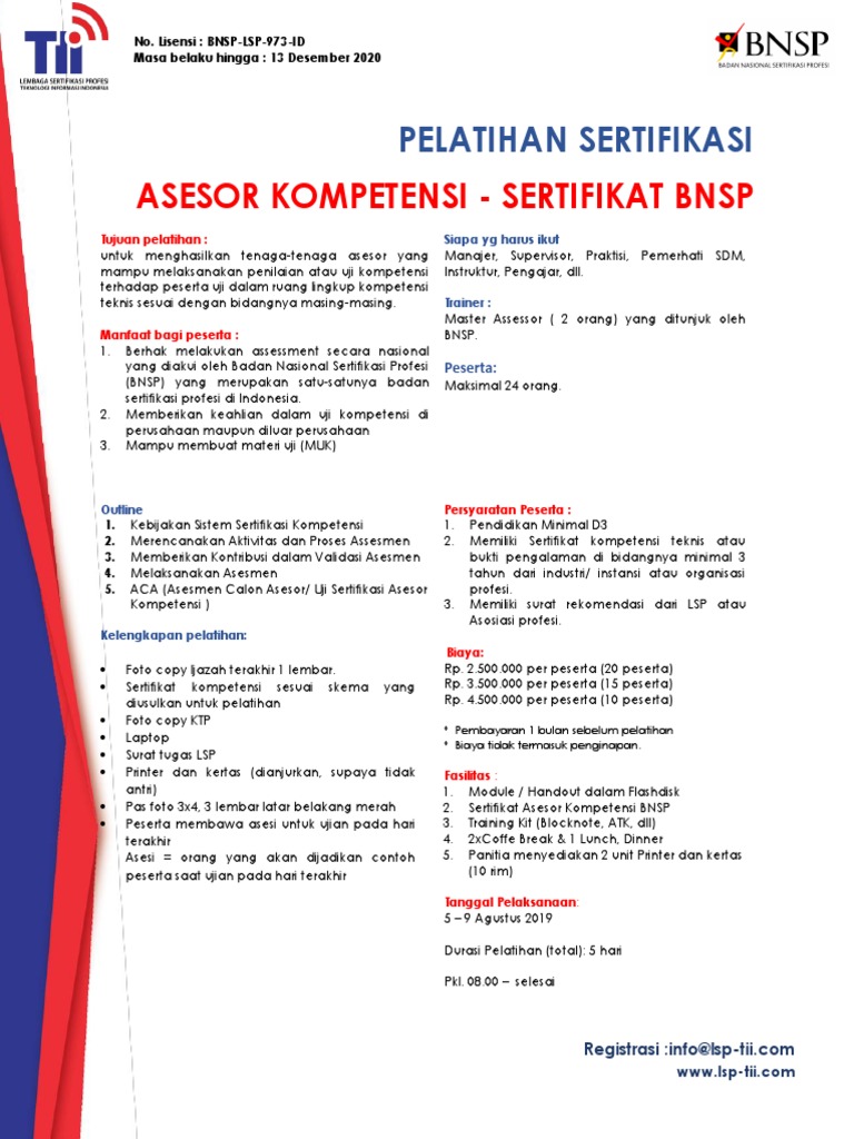 4 Flyer Pelatihan Sertifikasi Asesor