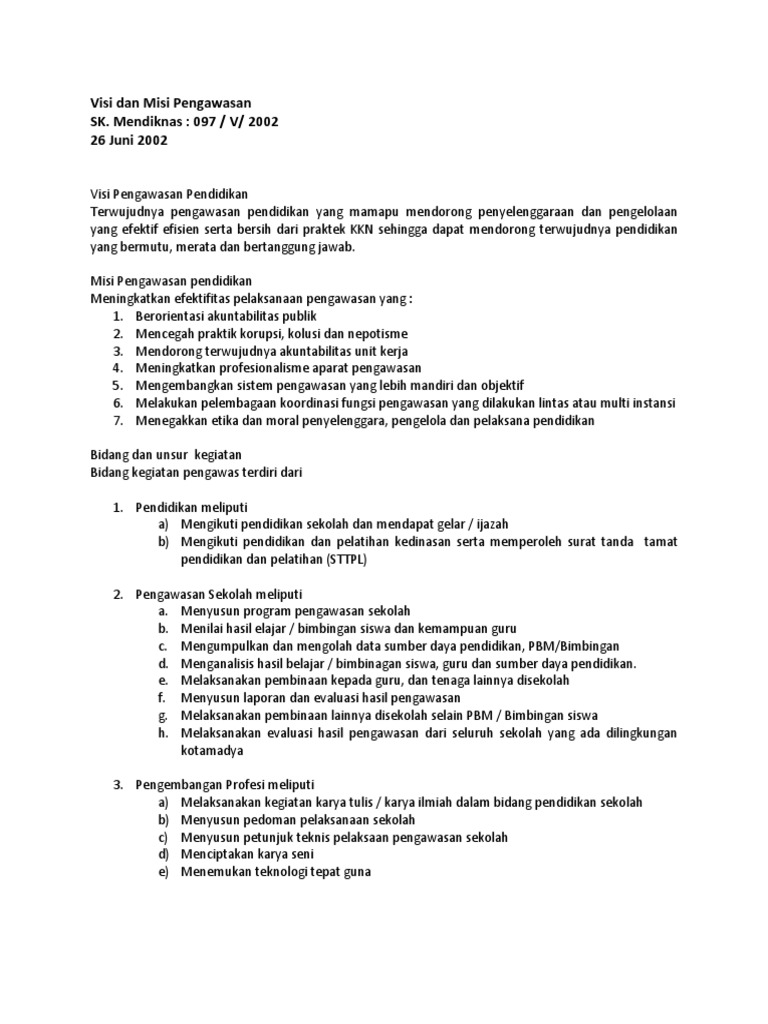 Visi Dan Misi Pengawasa1