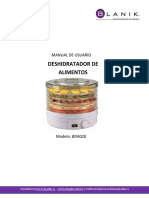 Manual Deshidratadora de Alimentos Blanik PDF