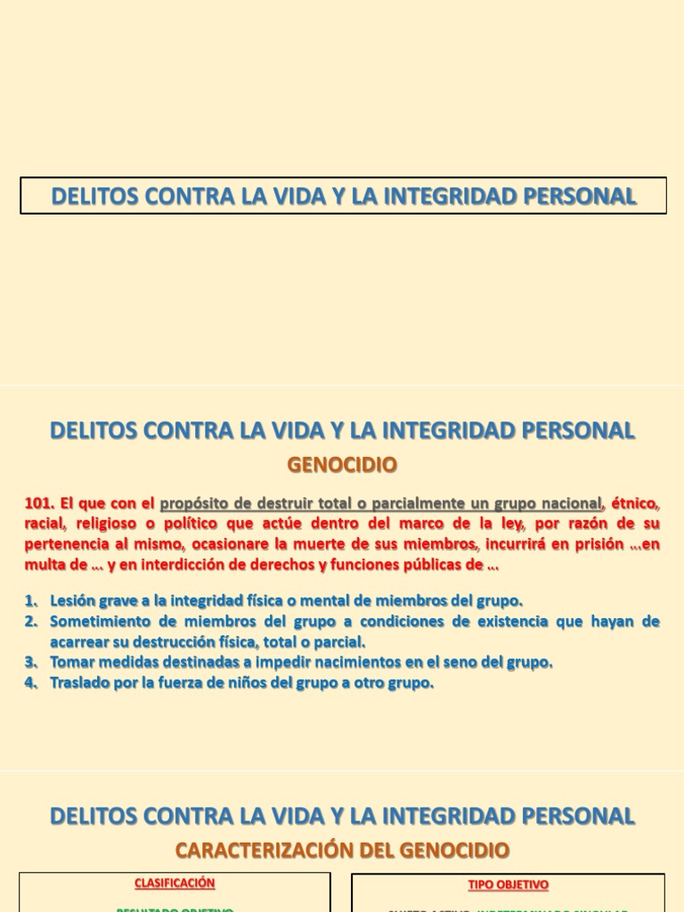 Delitos Contra La Vida y La Integridad Personal-2 | PDF | Castigos ...