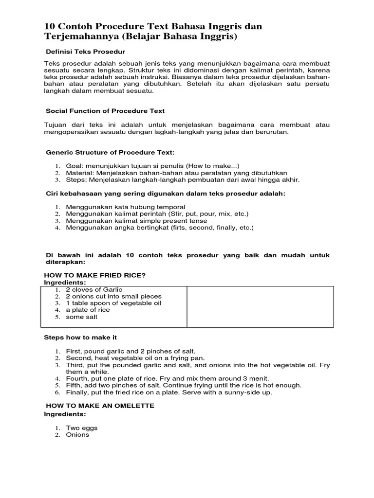 24+ Contoh teks prosedur bahasa inggris brainly ideas