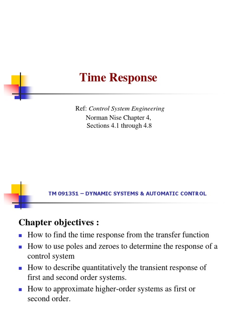 Lect 3 - Time Response PDF | PDF | Applied Mathematics | Systems Theory