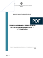 Expte 6609.13 Diseño Curricular Profesorado de Ed. Secundaria en Lengua y Literatura