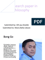 My Research Paper in Philosophy: Submiited By: Alh Jay Elizalde Submitted To: Maria Bella Liboon