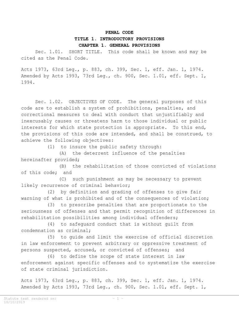 Texas Penal Code Criminal Law Burden Of Proof (Law)