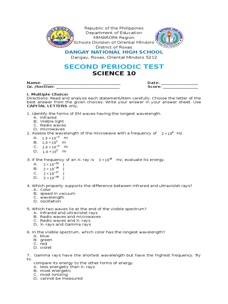 Grade 10 math exam second quarter pdf lens optics