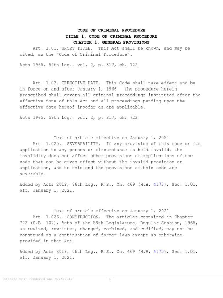 Texas Code Of Criminal Procedure 18.16