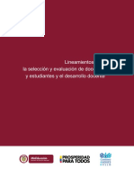 Lineamientos para La Selección y Evaluación de Docentes y Estudiantes y El Desarrollo Docente PDF