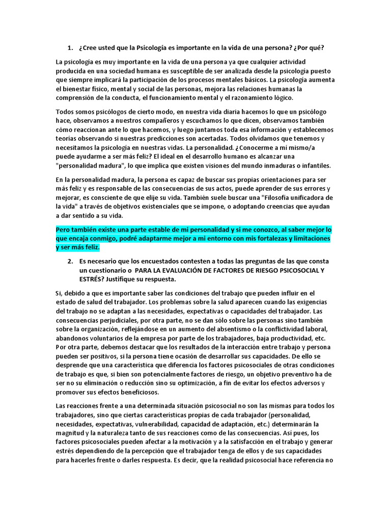 Importancia de la Psicología en la Vida | PDF | Confidencialidad ...