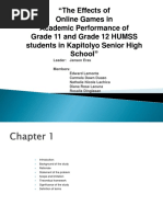 The Effects of Online Games in Academic Performance of Grade 11 and Grade 12 HUMSS Students in Kapitolyo Senior High School