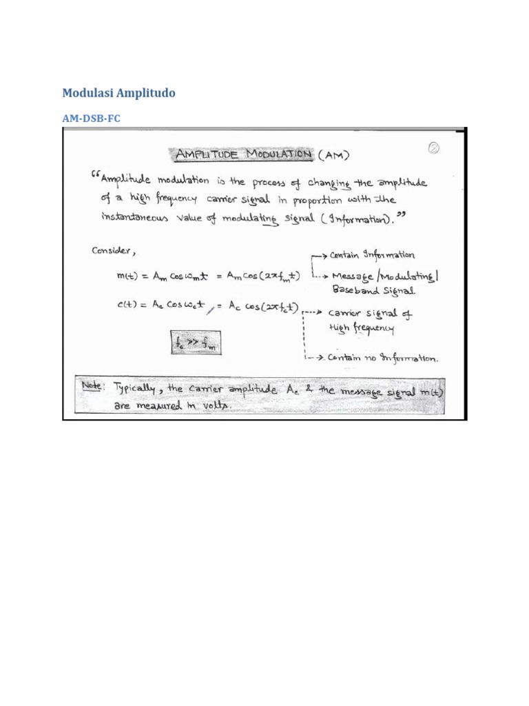 Amplitude Modulation Techniques Overview | PDF