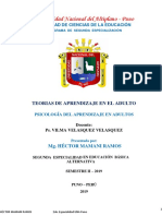 TRABAJO MONOGRAFICO Teorías de Aprendizaje Para Adultos EBA UNA PUNO