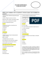 EXAMEN BIMESTRAL-COMUNICACION IIi BIMESTRE TERCER GRADO